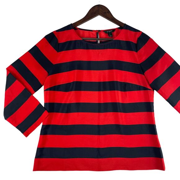J. Crew Women's Red/Blue Striped Top Size S - Picture 1 of 10